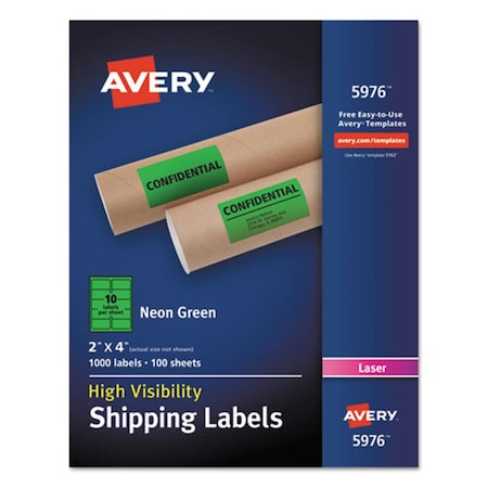 Avery Dennison Neon Shipping Label- Green 5976